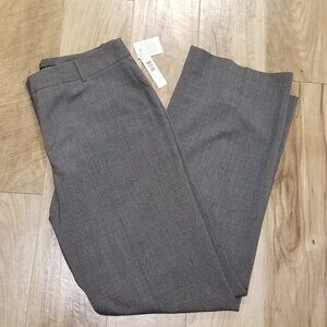 NWT Isabella Demarco Gray Dress Pants Sz 12 Womens Flat Front High Rise Wide Leg